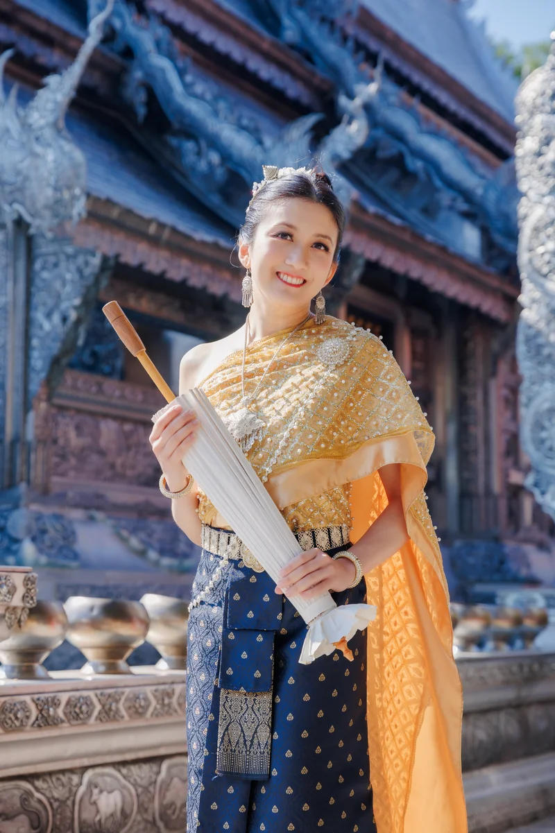Male customer in Suea Phraratchathan formal shirt — Sabai Thai Dressing